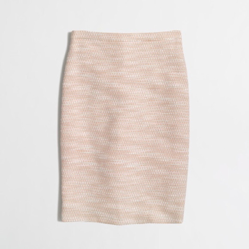 NWT J. Crew Peach Tweed Pencil Skirt